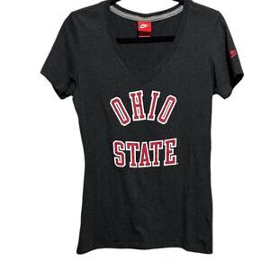 NIKE Ohio State Tee Womens Size Medium Gray V-Neck T-Shirt